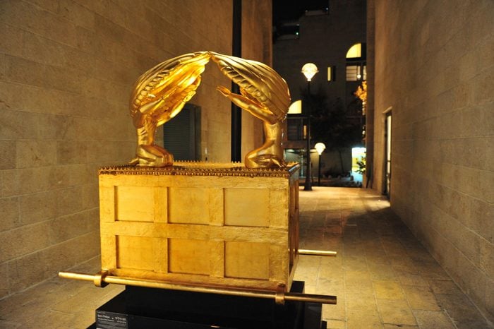 The Ark of the Covenant statue in Mamilla shopping mall, Jerusalem