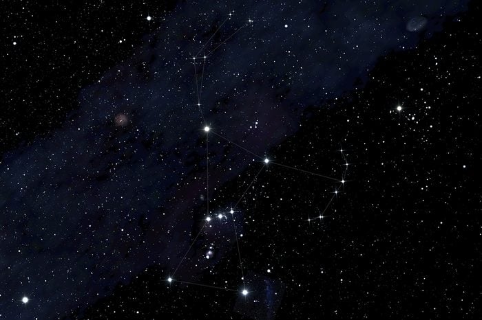 Orion constellation in the deep sky background