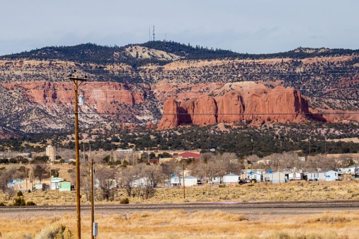 Albuquerque, New Mexico - 1/5/2018: A low cost housing development along Route 66 west of Albuquerque, New Mexico