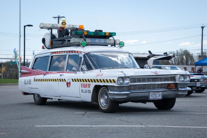 APRIL 26, 2015 - Woodbridge, NJ: A replica of the Ghostbusters Cadillac on display at the Cars of the Hollywood Screen car show.