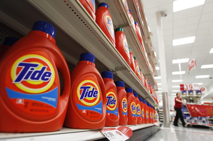 Bottles of Procter & Gamble's Tide detergent are on display at a Target store in Richmond, Va. Procter & Gamble Co. reports quarterly financial results on