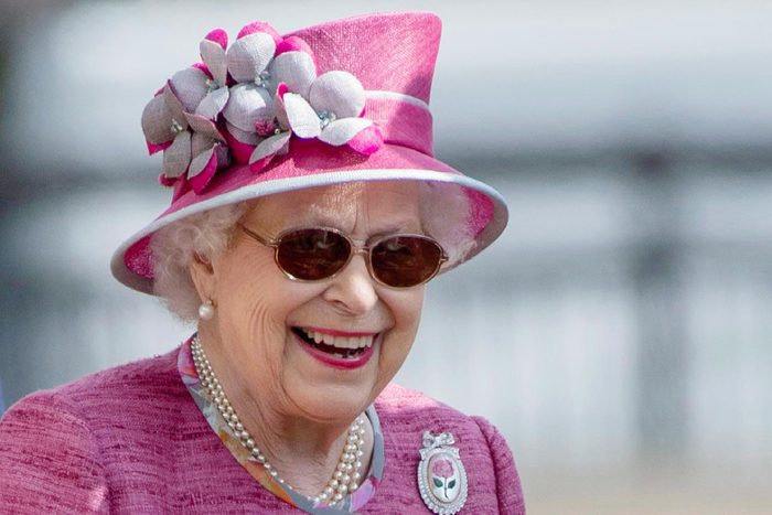 Britain's Queen Elizabeth II reacts as she attends the Royal Windsor Horse Show at Windsor Castle, in Berkshire, England