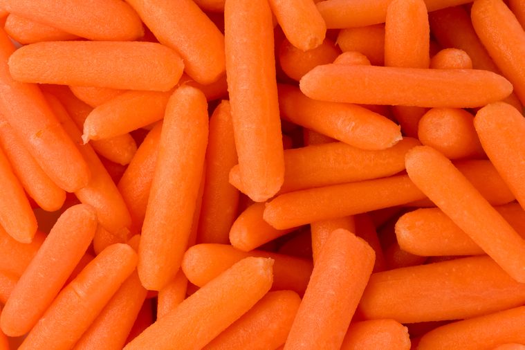 Background texture of baby carrots.