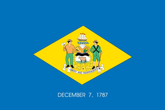 The flag of the United States of America State Delaware