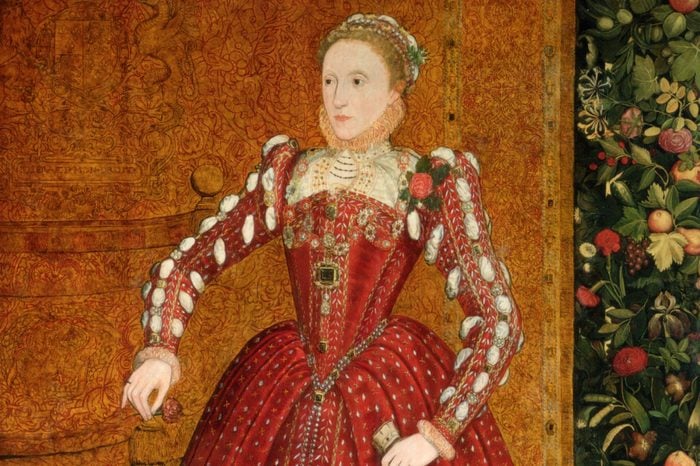 Elizabeth I (1533-1603) queen of England and Ireland from 1558. Hampden portrait. Full length portrait of the young queen. Oil on canvas mid to late 1660s.