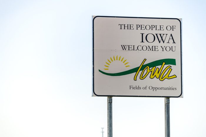 The people of Iowa welcome you Sign