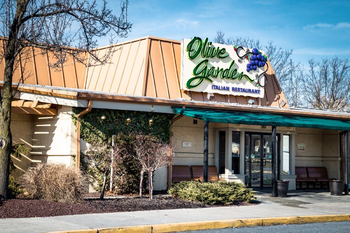 Lancaster, PA - January 15, 2017: Exterior of Olive Garden Italian Kitchen restaurant location. Olive Garden is a chain restaurant that offers casual Italian cuisine at over 800 locations.