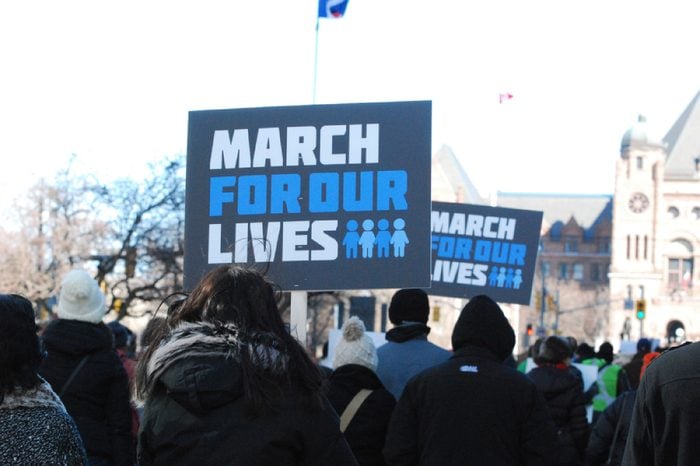 March 24 2018: MARCH FOR OUR LIVES Rally - American Gun Violence Protest - Toronto - Gun Control, Signs, Students from Stoneman Douglas High School, Parkland Florida, Politics and NRA