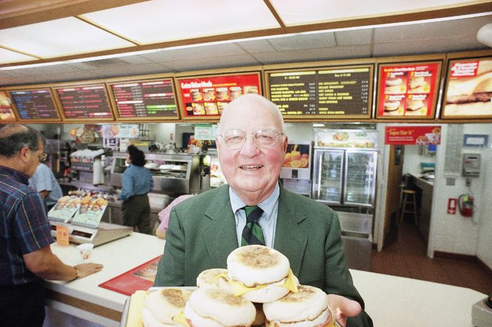Herb Peterson Herb Peterson, the creator of the Egg McMuffin, shows off his invention, at one of his McDonalds franchises in Santa Barbara, Calif