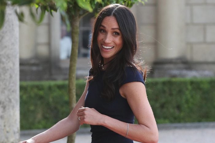 Meghan Markle arriving at Cliveden House Hotel on the National Trust's Cliveden Estate to spend the night before her wedding to Prince Harry.
