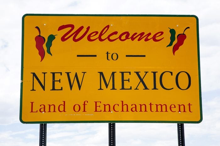 Welcome to New Mexico road sign at the state border