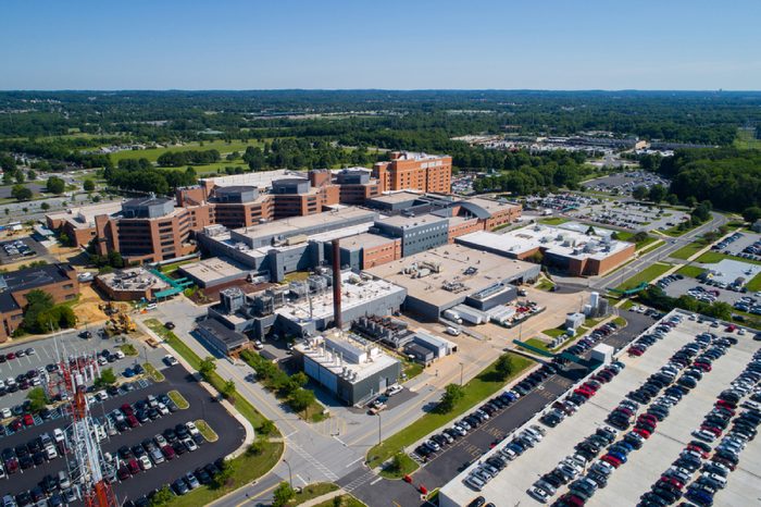 NEWARK, DE, USA - JUNE 29, 2017: Aerial photo of the Christiana Hospital and medical center