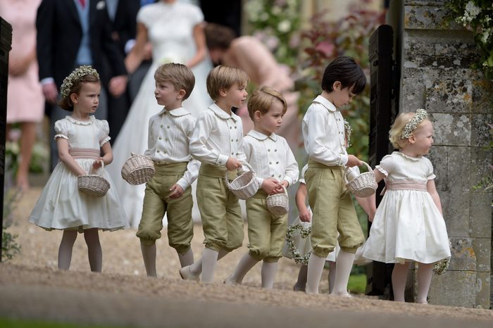 Pippa Middleton and James Matthews being led out by the Pageboys and Bridesmaids, Countess Philippa Hoyos, Lily French, Avia Horner, Princess Charlotte, Casimir Tatos, Edward Sebire, William Ward and Prince George
