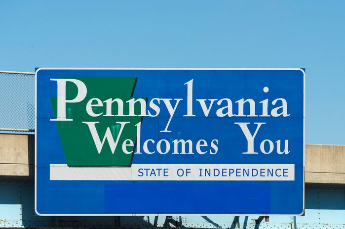 Pennsylvania Welcome Sign