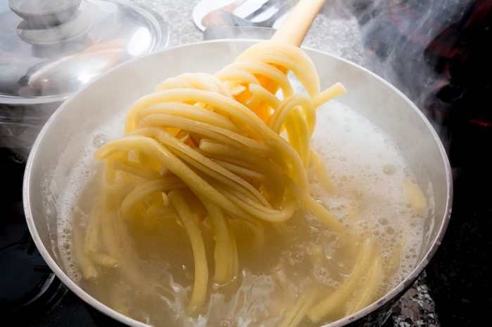 Pasta boiling in a pot
