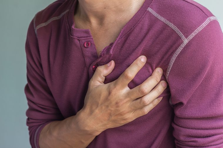 asian man with chest pain