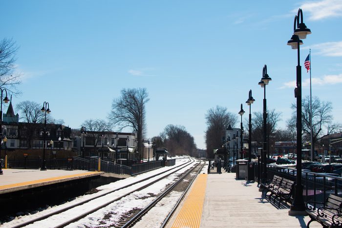 Ridgewood Station in New Jersey in Cold winter day