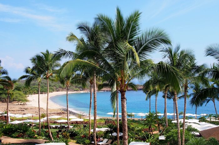 Hulopoe beach park in manele on the island of Lanai, Hawaii.