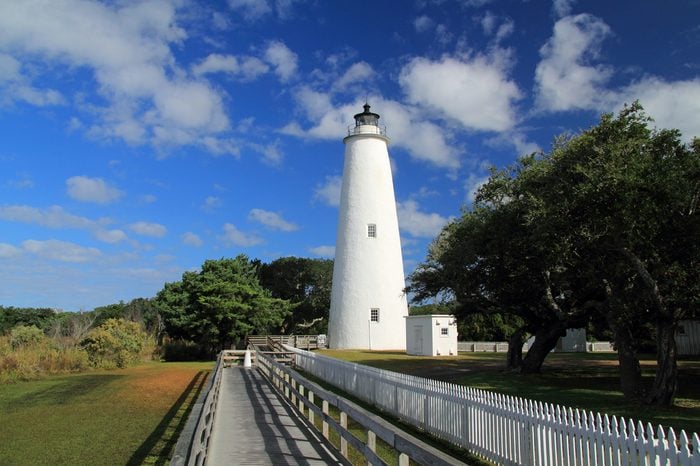 Historic Ocracoke Light on Ocracoke Island, Cape Hatteras National Seashore, North Carolina