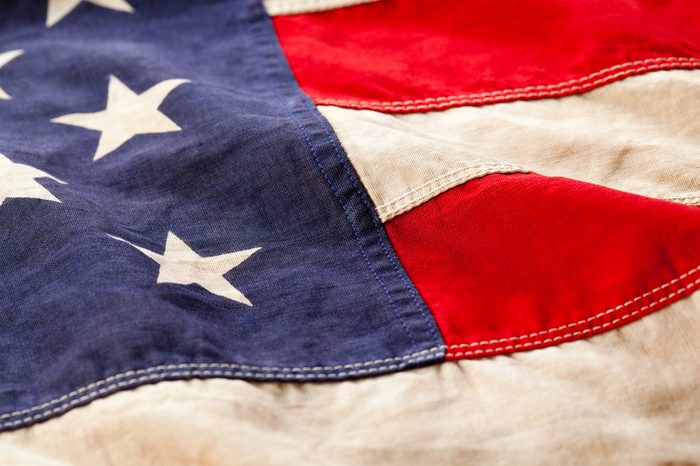 Rippled vintage American flag