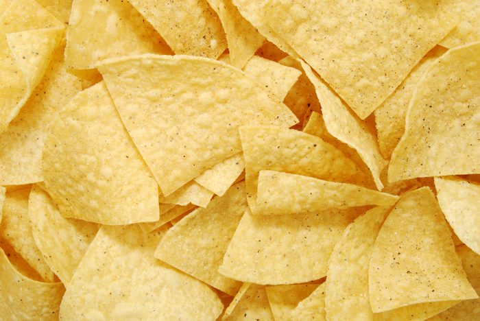 close up of tortilla chips