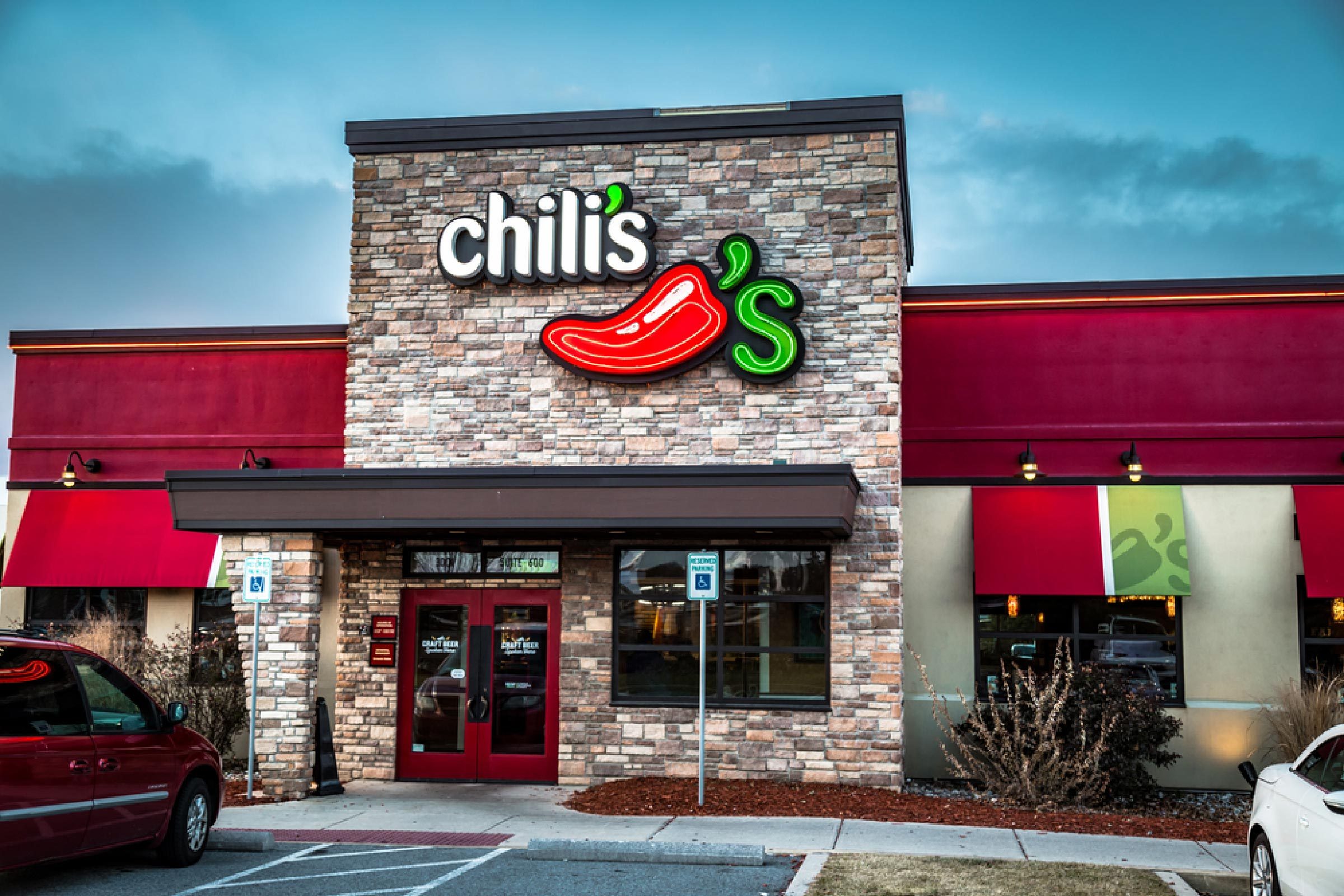 York, PA - December 30, 2016: Chili's bar and grill is a casual restaurant that specializes in Mexican cuisine.