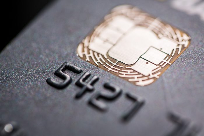 Macro photo detail of a credit card