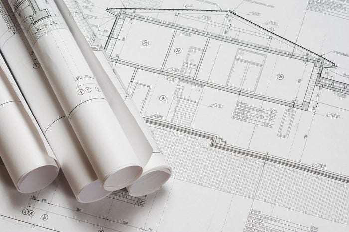 House plan blueprints roled up
