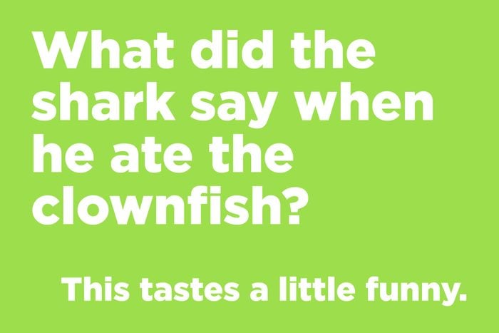 What did the shark say when he ate the clownfish. This tastes a little funny.
