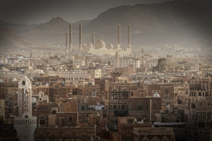 Architecture of the Old Town of Sana'a, Yemen. UNESCO World heritage