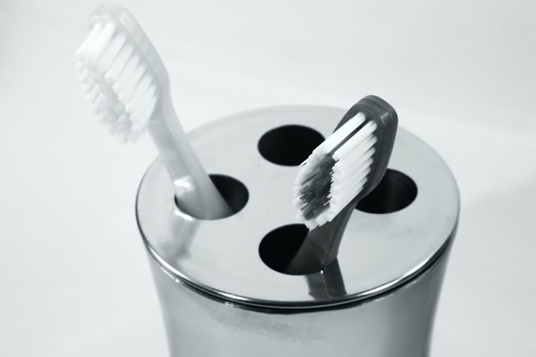 Toothbrushes in a Holder