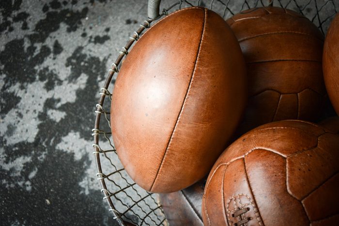 old leather balls