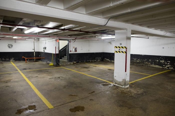 A general view of the center parking space 32D (number 32 on level D) in the parking garage where Washington Post reporter Bob Woodward met on multiple occasions with his source Mark Felt, code name 'Deep Throat', between 1972-1973, in Rossyln, Virginia, USA, 06 July 2017. Mark Felt, who revealed himself to be 'Deep Throat' in 2005, was a top FBI official and provided Woodward with information that exposed the Nixon administration's obstruction of the FBI's Watergate investigation - a scandal that resulted in the resignation of former US President Richard Nixon. Space 32D is conveniently located beside an exit in the garage. In 2014 the Arlington County Board voted in favor of a developer's plan to tear down the historic garage where Woodward and Felt met, according to media reports, and eventually be replaced by an apartment complex.