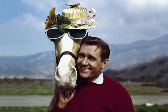 Actor Alan Young poses with the "Mister Ed," horse. Young died . He was 96