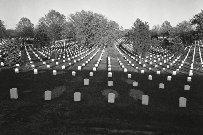Arlington National Cemetery, where more than 97,000 of the nation's military dead are buried in Arlington, Virginia, is shown on Veterans Day