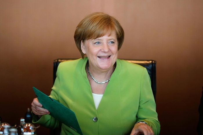German Chancellor Angela Merkel attends the weekly cabinet meeting of the German government at the chancellery in Berlin