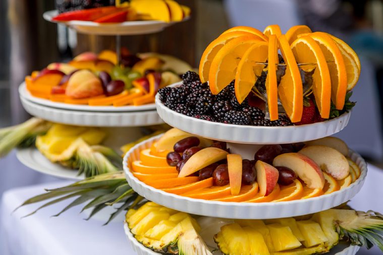 Fruit on a plate.Fruit dessert
