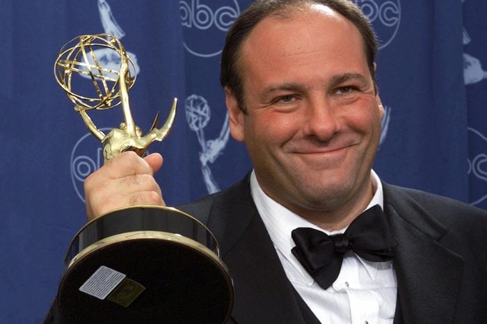 James Gandolfini Actor James Gandolfini holds his award for outstanding lead in a drama series for his work in "The Sopranos" at the 52nd Annual Primetime Emmy Awards in Los Angeles. Gandolfini died, in Italy. He was 51