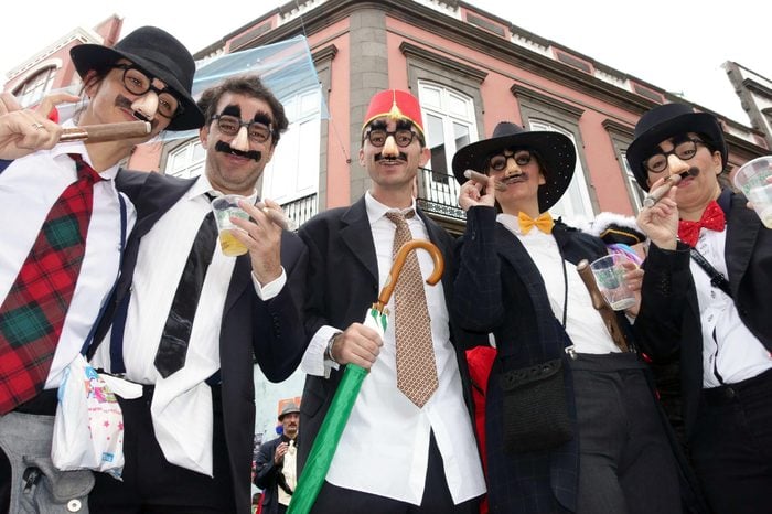 Las Palmas de Gran Canaria Carnival, Canary Islands, Spain - Carnival goer dressed as Groucho Marx