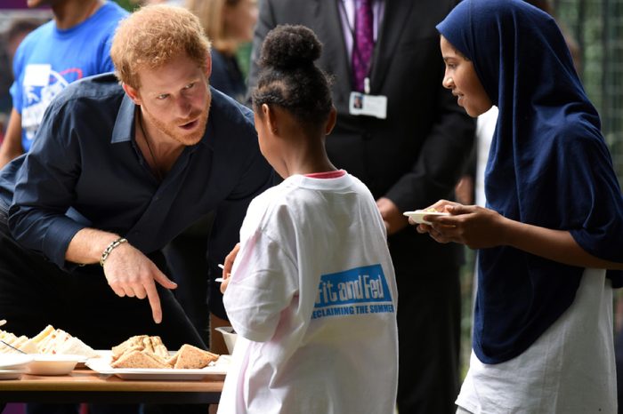 London, UK. 28 July, 2017. Prince Harry visits Streetgames' Fit And Fed initiative.