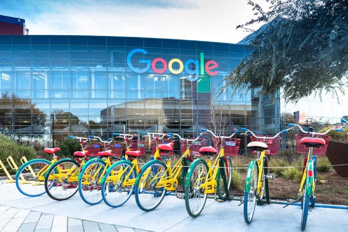 Mountain View, Ca/USA December 29, 2016: Googleplex - Google Headquarters with biked on foreground