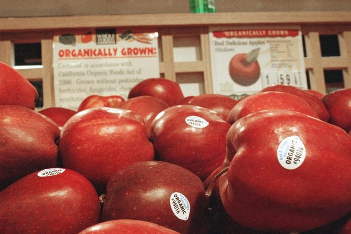 Organically grown apples are shown on display at Whole Foods Market in the Sherman Oaks section of Los Angeles, . The federal government today took the first steps toward regulating organic foods, but sidestepped the most controversial issues such as use of irradiation and crops that have been genetically altered