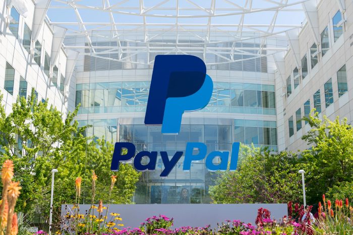San Jose, California, USA - April 26, 2018: Exterior view of Paypal 's headquarters in Silicon Valley. PayPal Holdings, Inc. is an American company operating a worldwide online payments system.
