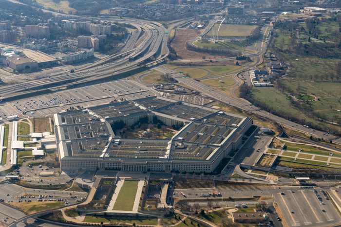 Aerial View of Pentagon and United States Air Force Memorial in Arlington, Virginia