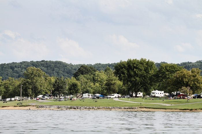 Green River Lake State Park Taylor County Kentucky August 13, 2017. People camping during the weekend.