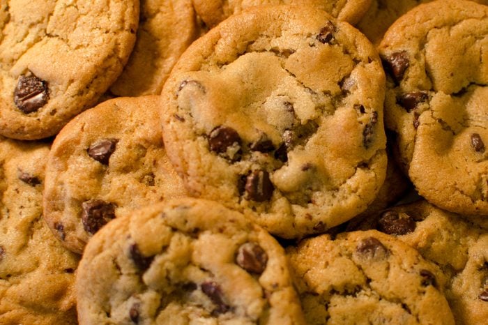 Chocolate-chip cookies up close