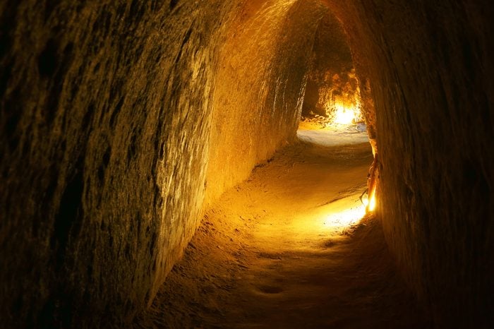 Cu Chi tunnel, historic famous place in Vietnam war, army dig underground dug out to living, now it's heritage destination for Viet Nam travel in Ho Chi Minh city