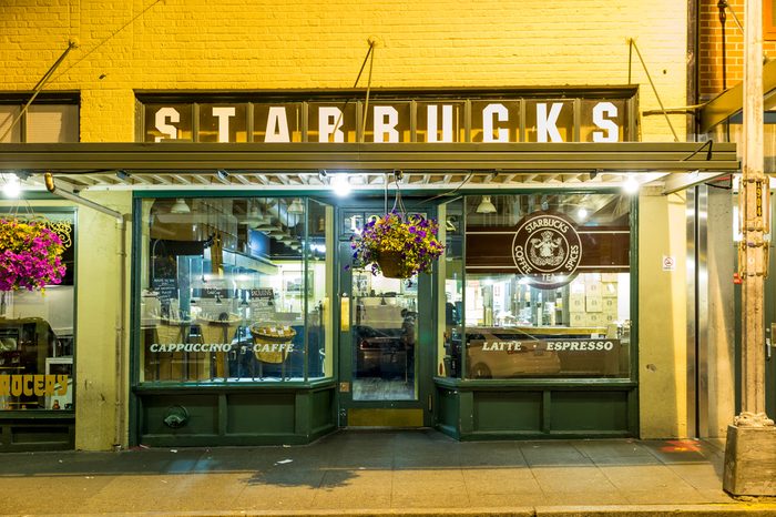 SEATTLE - JULY 5: Original Starbucks store at 1912 Pike Place on July 5, 2014 in Seattle. Serving coffe in 20.891 stores in 62 countries, Starbucks is world's largest coffeehouse company.