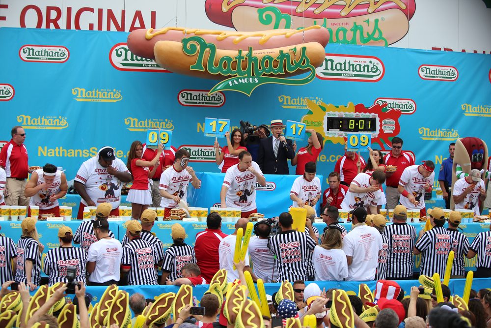 Nathans hot dog eating contest on 4th of July