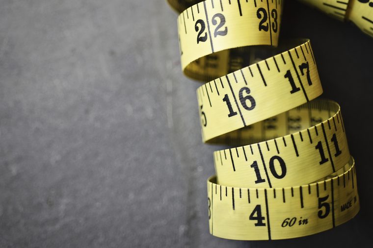 Rolled Yellow Tape Measure